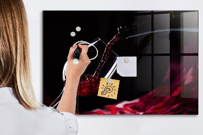 Glass dry erase board magnetic Wine