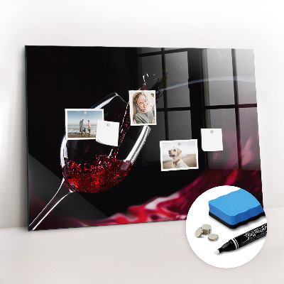 Glass dry erase board magnetic Wine