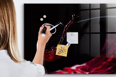 Glass dry erase board magnetic Wine