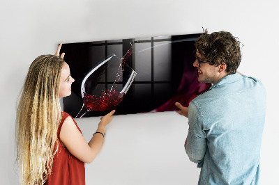Glass dry erase board magnetic Wine