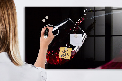 Glass dry erase board magnetic Wine