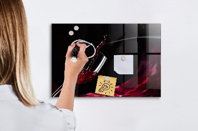 Glass dry erase board magnetic Wine