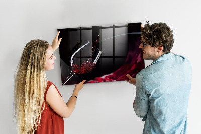 Glass dry erase board magnetic Wine