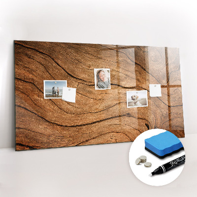 Magnetic glass board Old wood