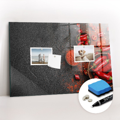 Glass dry erase board magnetic Red peppers