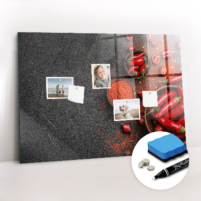 Glass dry erase board magnetic Red peppers