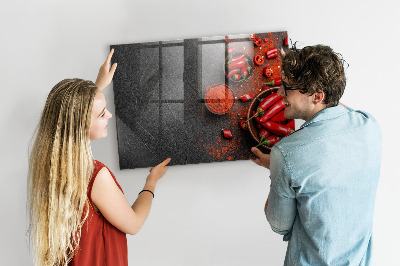 Glass dry erase board magnetic Red peppers