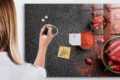 Glass dry erase board magnetic Red peppers
