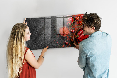 Glass dry erase board magnetic Red peppers