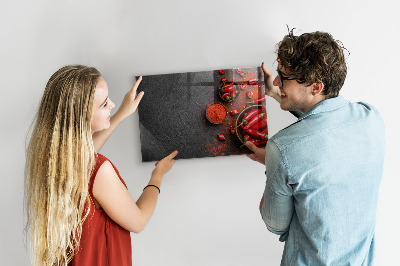 Glass dry erase board magnetic Red peppers