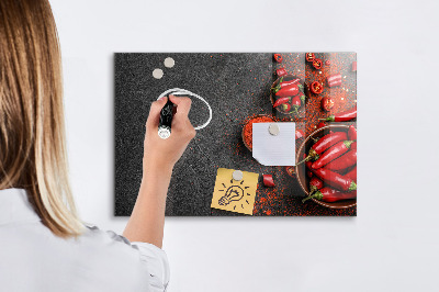 Glass dry erase board magnetic Red peppers