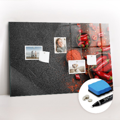 Glass dry erase board magnetic Red peppers