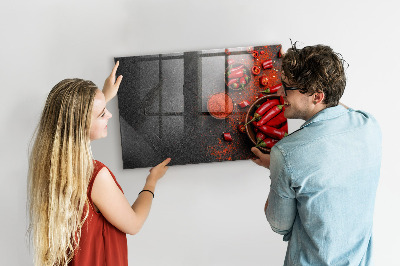 Glass dry erase board magnetic Red peppers