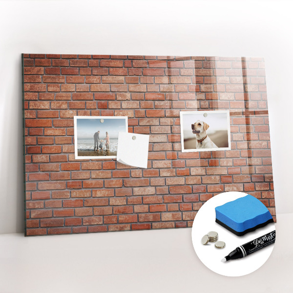 Glass dry erase board magnetic Brick wall