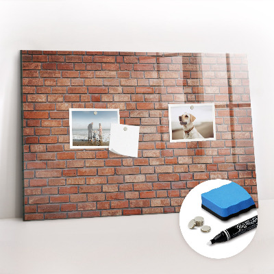 Glass dry erase board magnetic Brick wall