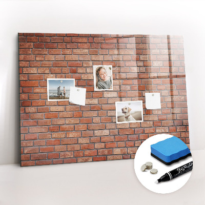 Glass dry erase board magnetic Brick wall