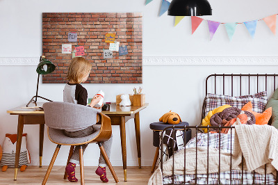Glass dry erase board magnetic Brick wall