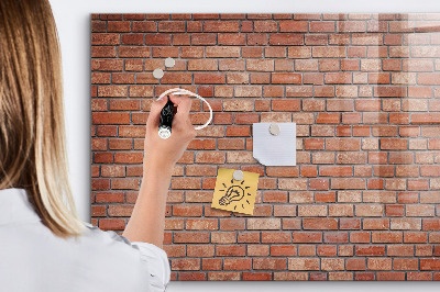 Glass dry erase board magnetic Brick wall