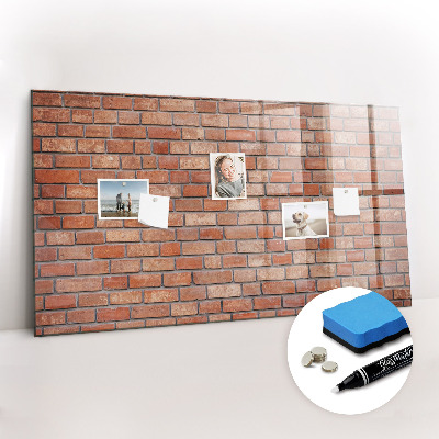 Glass dry erase board magnetic Brick wall
