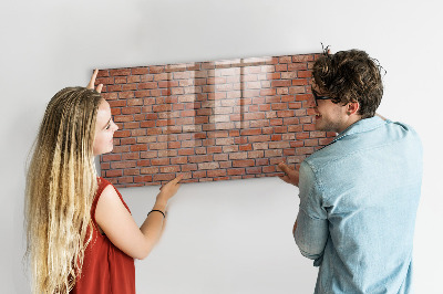Glass dry erase board magnetic Brick wall