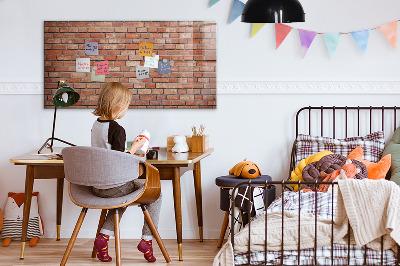 Glass dry erase board magnetic Brick wall
