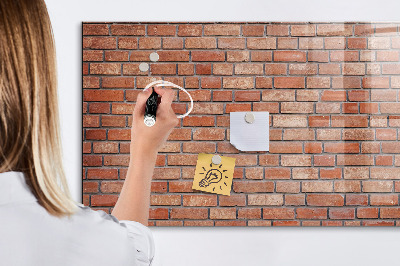 Glass dry erase board magnetic Brick wall