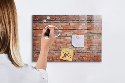 Magnetic board with magnets Brick wall