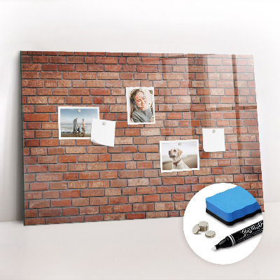 Glass dry erase board magnetic Brick wall