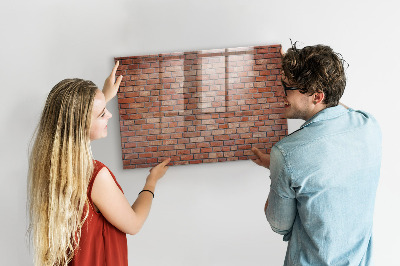 Glass dry erase board magnetic Brick wall