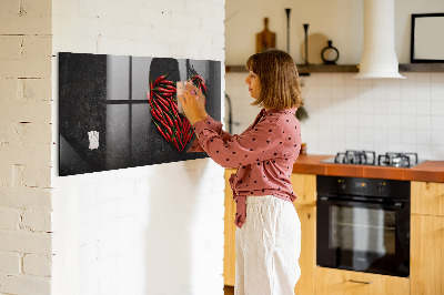 Glass dry erase board magnetic Heart of peppers