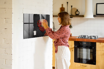 Glass dry erase board magnetic Heart of peppers