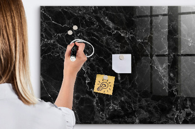 Glass dry erase board magnetic Dark marble