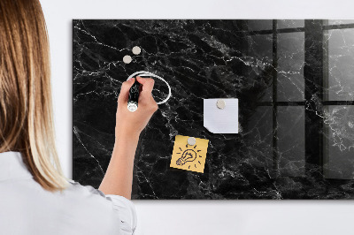 Glass dry erase board magnetic Dark marble