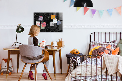 Glass dry erase board magnetic Dark marble