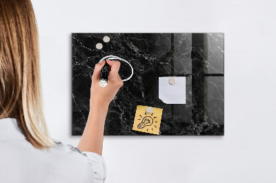 Glass dry erase board magnetic Dark marble