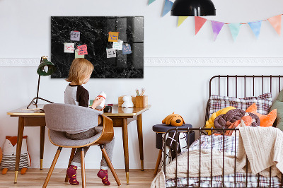 Glass dry erase board magnetic Dark marble