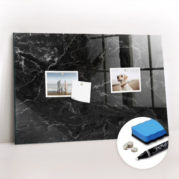 Magnetic dry erase board Black marble