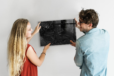 Magnetic marker board Black marble