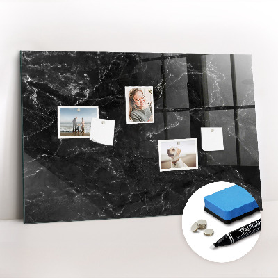 Magnetic dry erase board Black marble