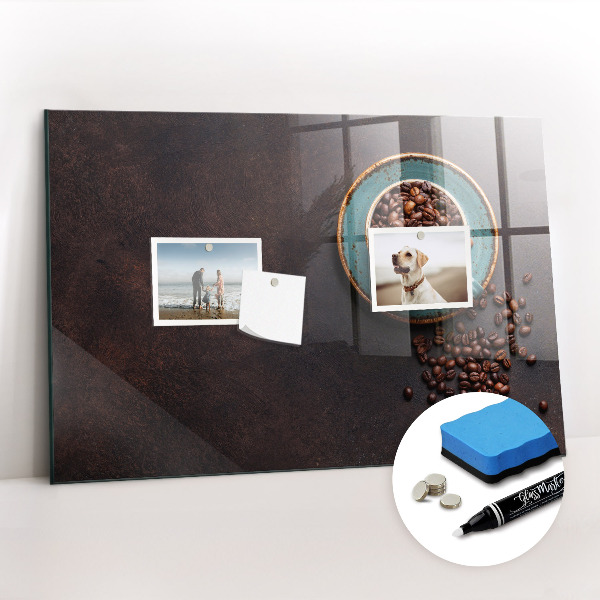 Glass dry erase board magnetic Cup of coffee