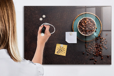 Glass dry erase board magnetic Cup of coffee