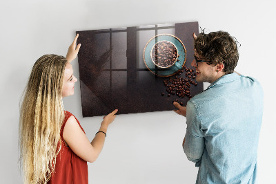 Glass dry erase board magnetic Cup of coffee