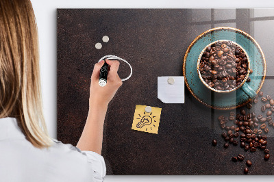 Glass dry erase board magnetic Cup of coffee