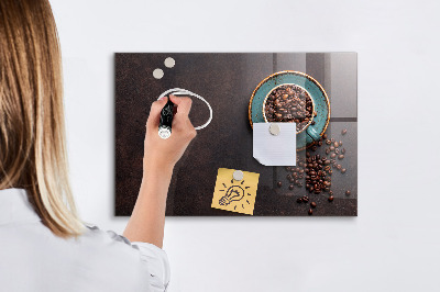 Glass dry erase board magnetic Cup of coffee
