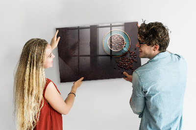 Glass dry erase board magnetic Cup of coffee