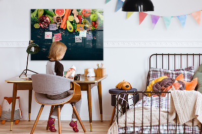 Glass dry erase board magnetic Vegetables on the table