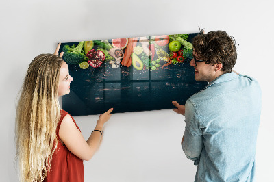 Glass dry erase board magnetic Vegetables on the table