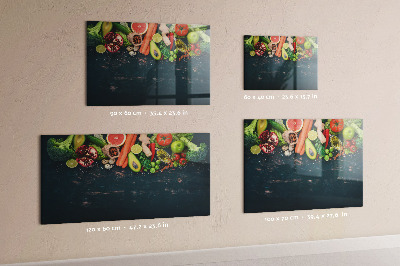 Glass dry erase board magnetic Vegetables on the table