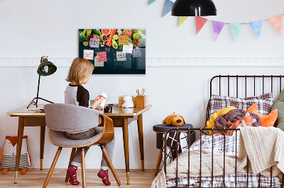 Glass dry erase board magnetic Vegetables on the table