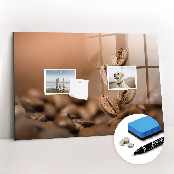 Glass dry erase board magnetic Coffee beans